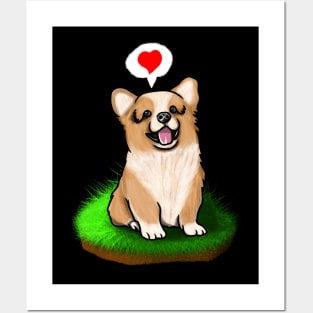 Cute dog show some love to everyone Posters and Art